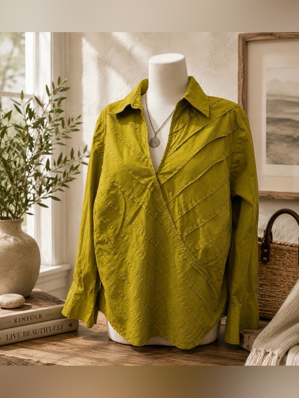 Oscar de la renta Olive Green Women's Top size 16W